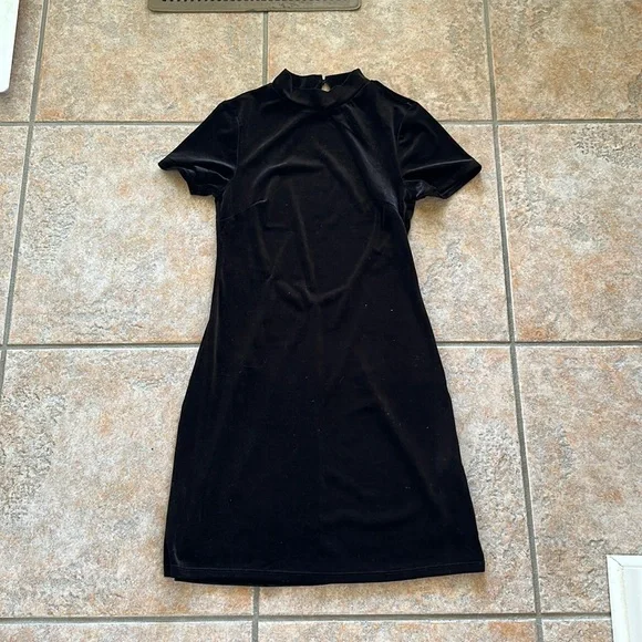 black velvet dress forever 21 Velvet Long Sleeve Corset Mini Dress in Jet Black - 6